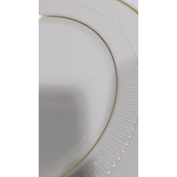 Syracuse China White Dinner Plate With Gold Trim 10.75" Ceramic Elegant Design - Picture 4 of 9